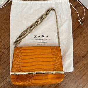 Zara | Yellow CrossBody Bag Gold Hardware Chain
